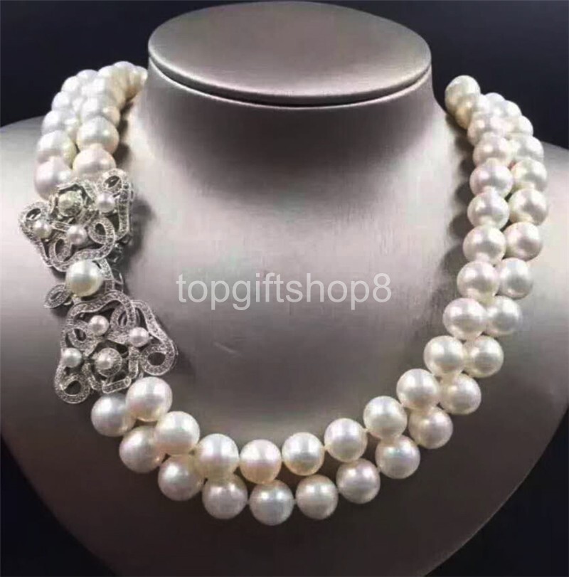 ネックレス・ペンダント Everyday Pearl Necklace 12mm 2 Strands 11-12mm white Freshwater Pearl Necklace 18