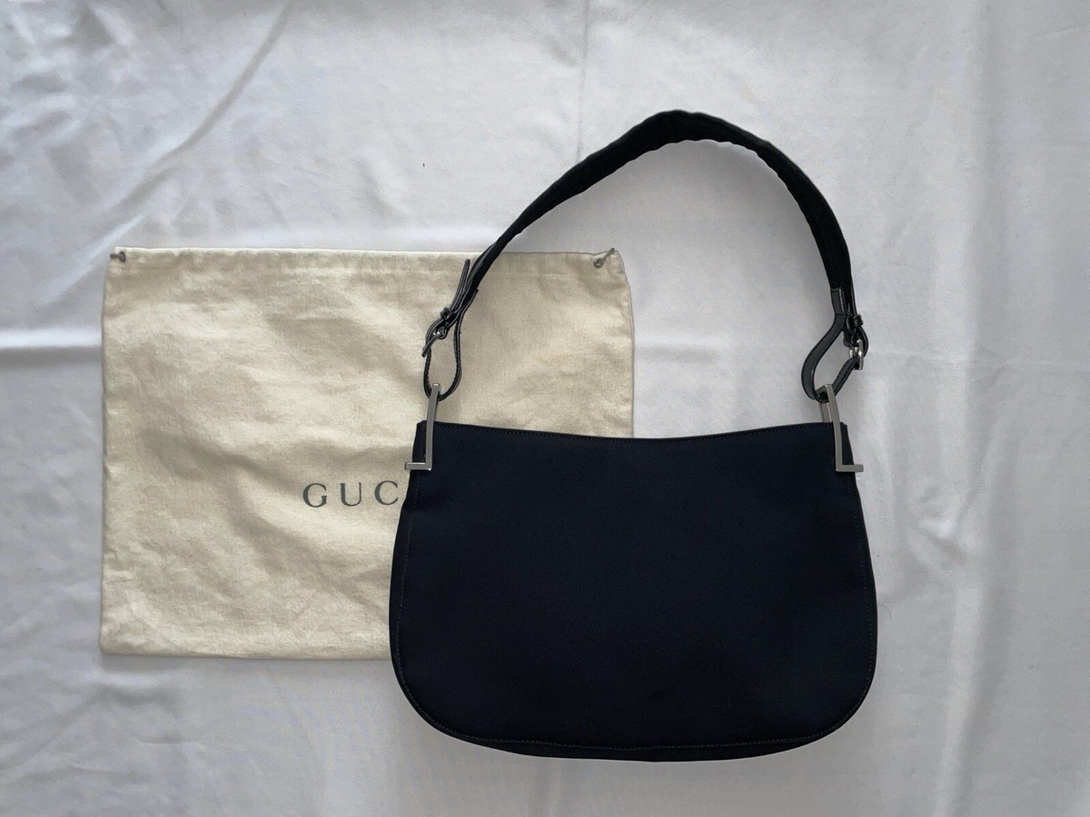 Gucci Vintage 90's Tom Ford Black Nylon Shoulder Bag 3193 Gucci Vintage 90's Tom Ford Black Nylon Shoulder Bag 3193