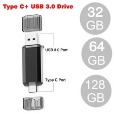 USB 3.0 OTG Type-C Flash Drive 32GB 64GB 128GB Memory Stick For Phone