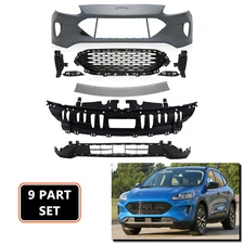 For 2020-2022 Ford Escape Front Bumper Cover Upper Lower Fog Light Covers 9PCS