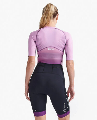 2XU Light Speed Sleeved Trisuit - Women's - Medium / Wood Violet/Pastel Pink - Picture 7 of 7