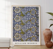William Morris Art Nouveau Flower Pattern Print, Vintage Tapestry Style Poster