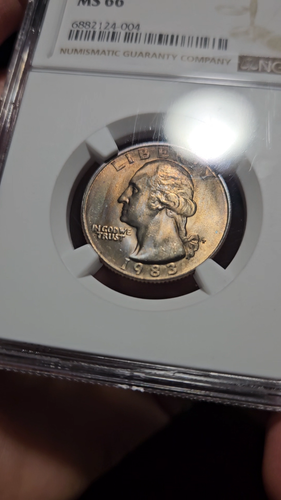 1983 P TONED Washington Quarter NGC MS 66 Gem Toning Coin 25C - Video 1 of 1
