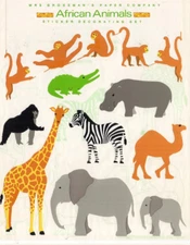 Vintage 1991 Mrs Grossmans Stickers 8" x 6" Aftrican Animals Sticker Decorating