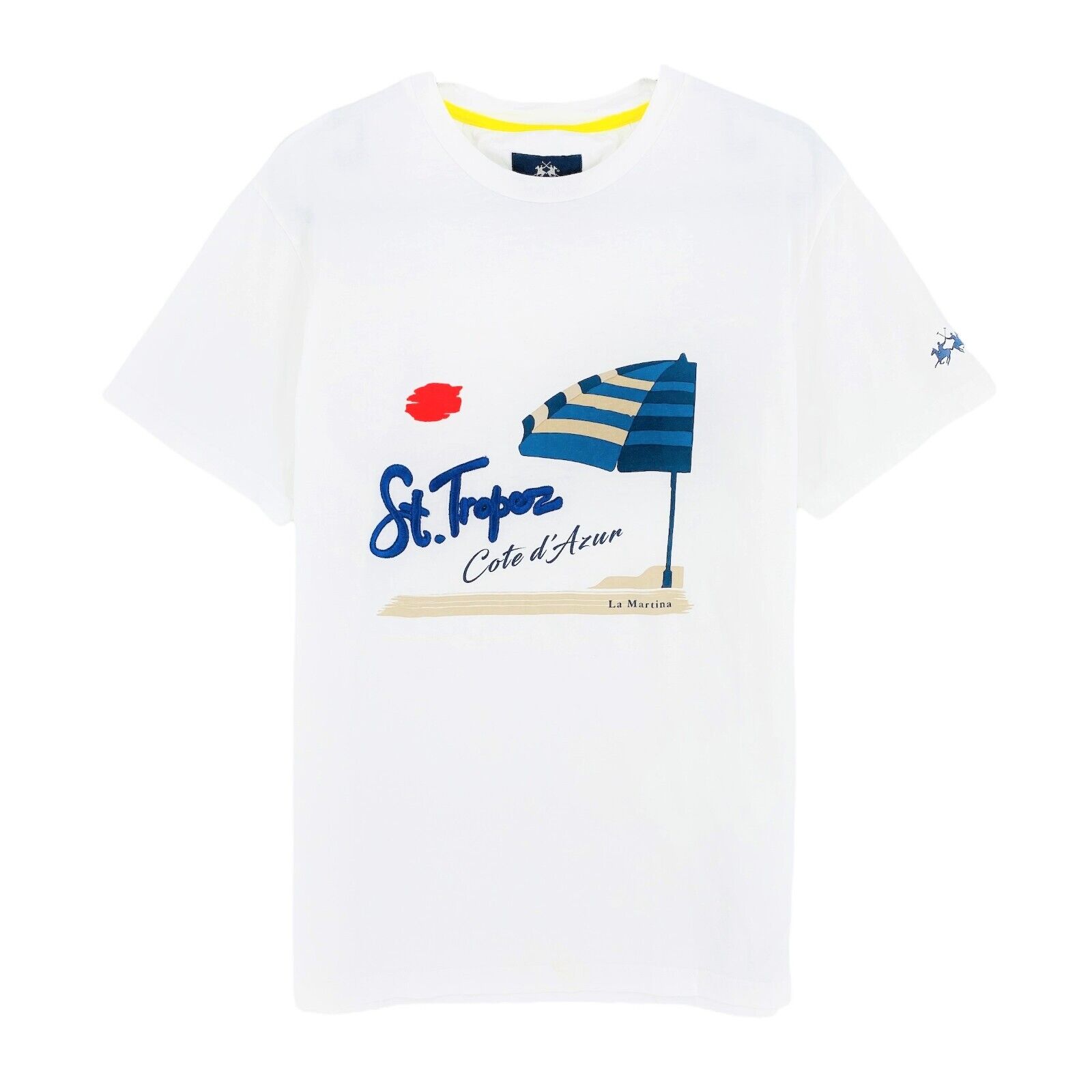 pinion mikrobølgeovn turnering LA MARTINA White St. Tropez Jersey Crew Neck T-Shirt Size L | eBay
