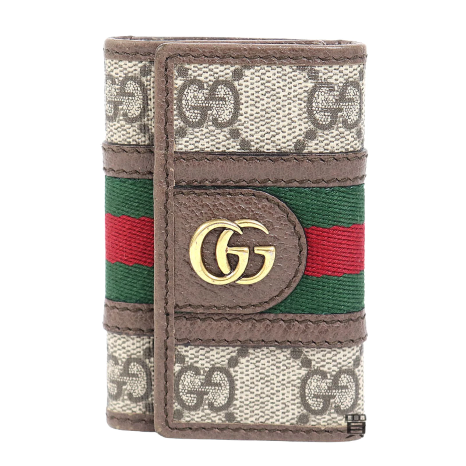 Gucci Ophidia Porte clés 6 Anneaux Sherry Line GG Supreme PVC Cuir Authentique
