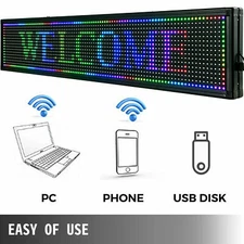 High Brightness Outdoor LED Sign Programmable Scrolling Message Display Board US