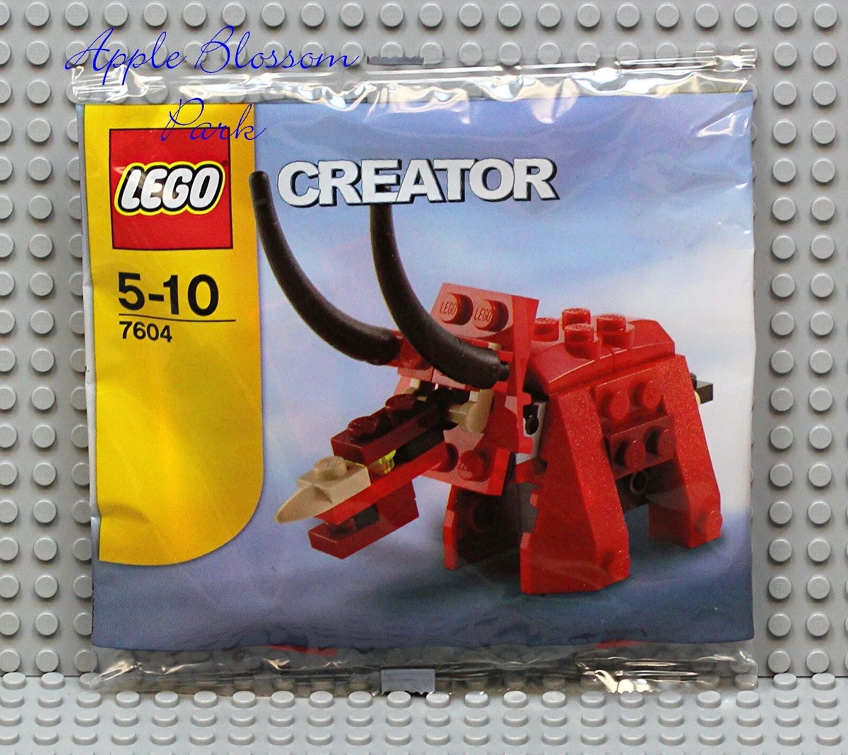 NEW Lego Creator Mini DINOSAUR Polybag Set 7604 Red Triceratops Dino RARE