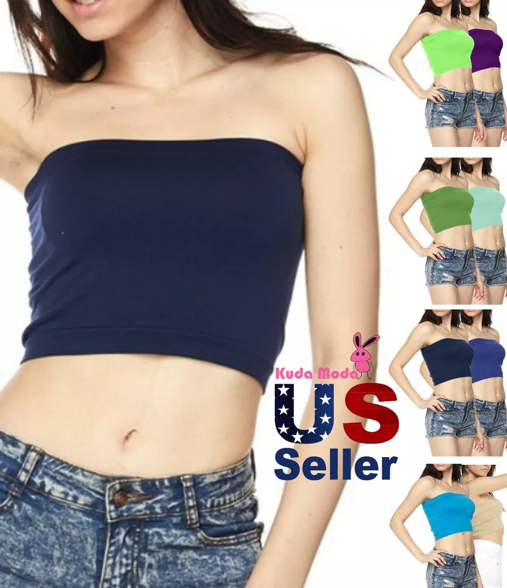 WOMEN STRETCHY WORKOUT SPORTS YOGA BRA STRAPLESS LINGERIE BANDEAU MINI TUBE TOP