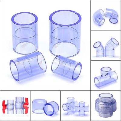 #ad #ad UPVC PVC Clear Plumbing Fittings Pipe For Aquarium Fish Tank Pond Solvent Weld $6.05