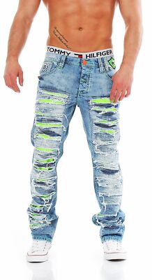 CIPO & BAXX C-1053 Regular Fit Ripped Used Look Herren Jeans Hose
