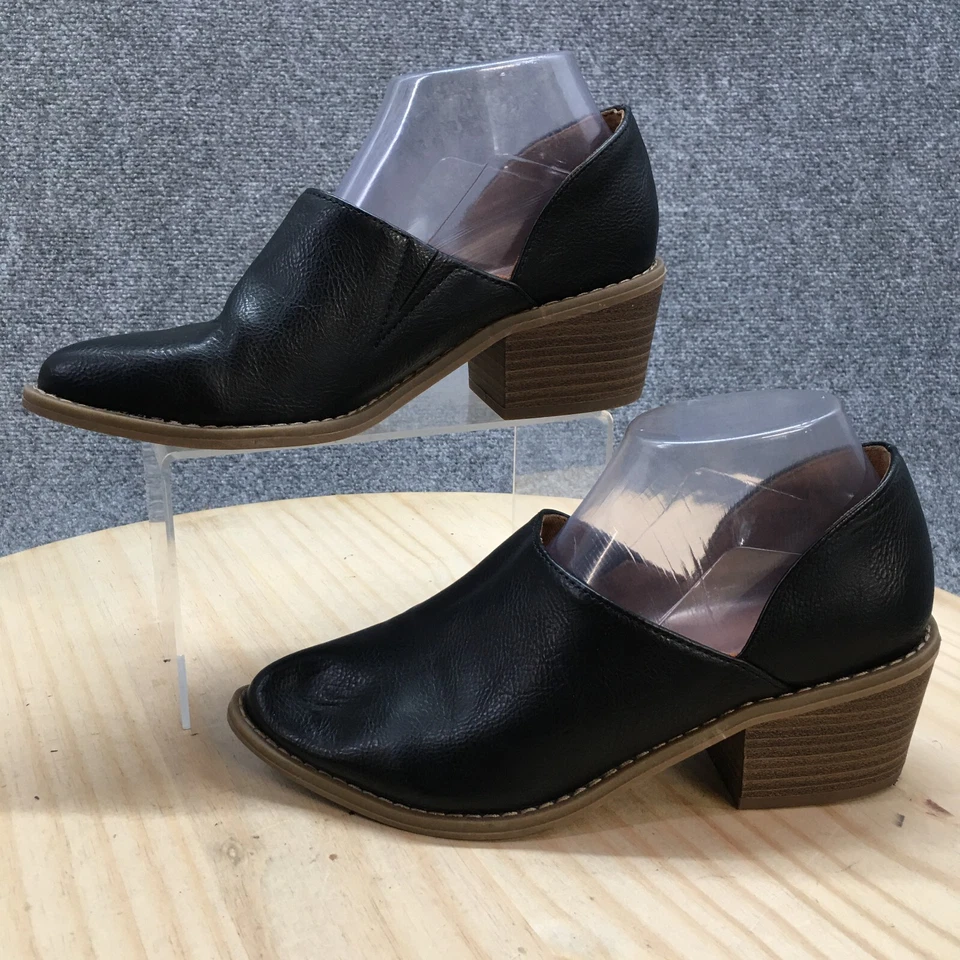 Botas Cynthia Rowley para mujer 7 M Eddie negras imitación cuero tobillo punta puntiaguda Foto 2 de 4