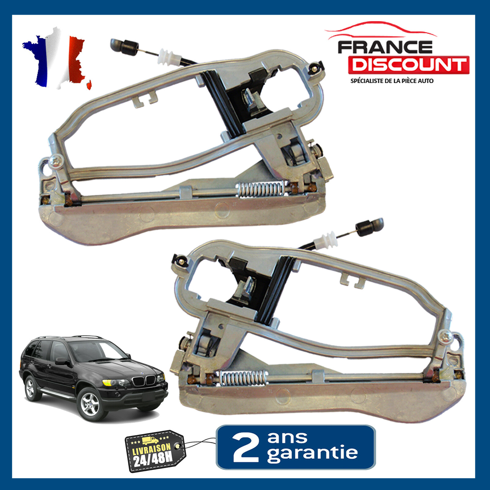 Poignée BMW X5 E53 cassée ? Lot de remplacement avant gauche et droit renforcé