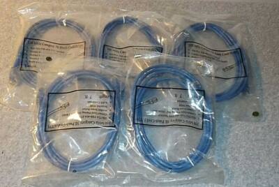 350 Mhz Category 5E Patch Cord (UTP) - 7 Ft. - Short Body Connector Blue - 5 Pcs
