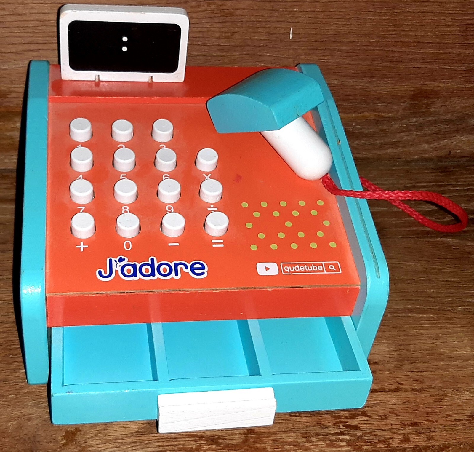 как выглядит Jadore Wood Cash Register Grocery Scanner Pretend Play Toy фото