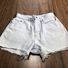 Vintage Lee Jean Shorts Womens 11P Mom Light Wash Denim Retro Washed Out USA 25