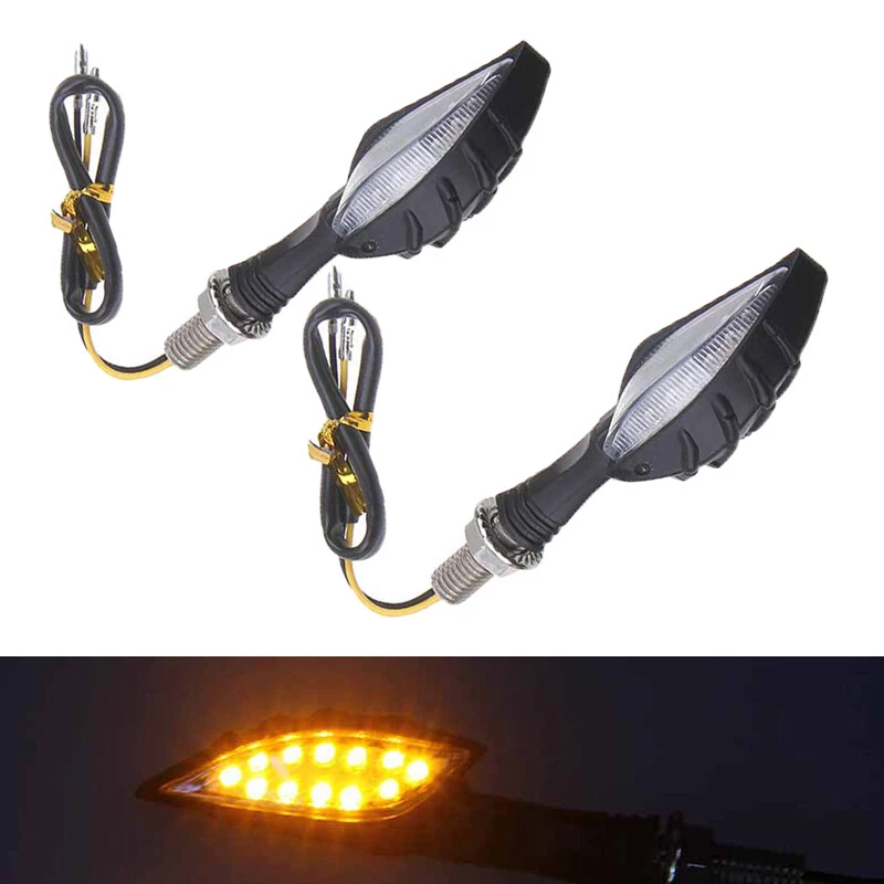 2x Indicador Intermitente Lámpara Trasera Moto Universal LED Intermitente Luz Ámbar Foto 2 de 4