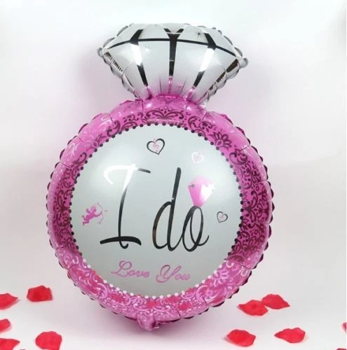 I DO Diamante Anillo Tipo Lámina Globos Fiesta Boda Compromiso despedida de soltera Foto 2 de 3