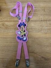 Vtg Little girls pink Minnie Mouse 1980  s suspenders