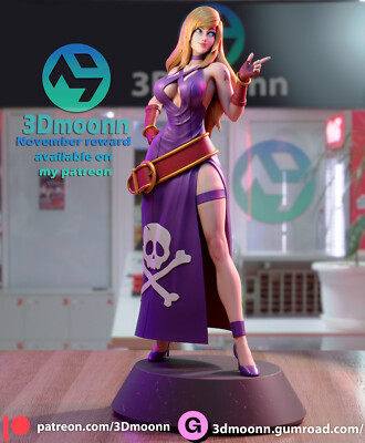 B. Jenet, King of Fighters, 3D Druck, Fan Art, sexy Pin-Up Figur, UNBEMALT