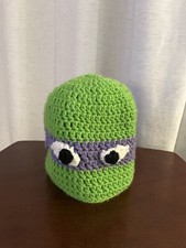 Hand Knit Donatello Teenage Mutant Ninja Turtles Kids Hat Beanie