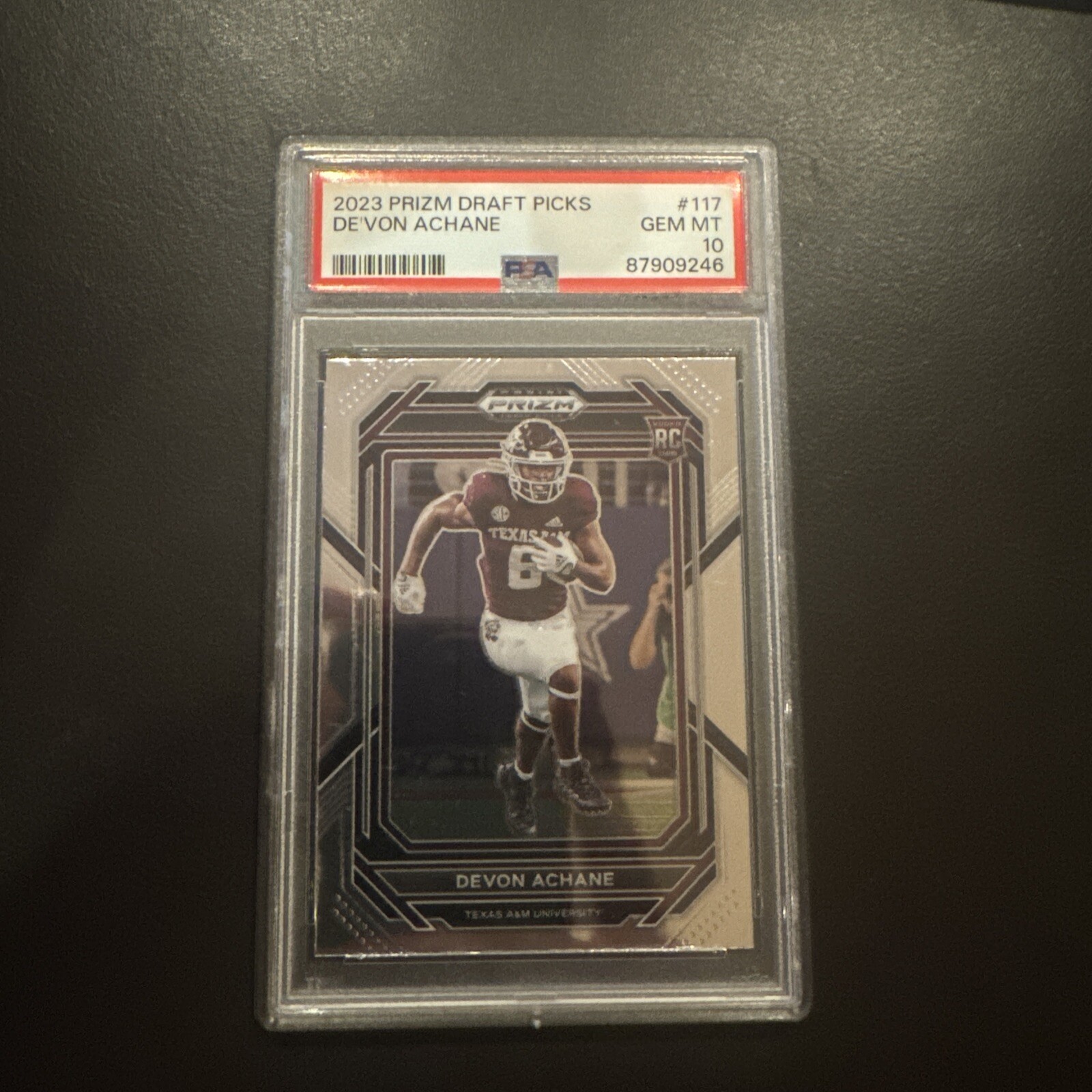 2023 Panini Prizm Draft Picks  #117 De'Von Achane (RC) PSA 10