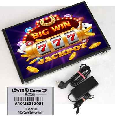 55,8cm 22'' TOUCHSCREEN NOVOMATIC MONITOR CROWN ADMIRAL SLANTTOP BALLYWULFF MAGIC