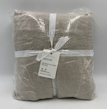 Pottery Barn European Flax Linen Waffle Duvet Cover Beige King Cal King 6065D
