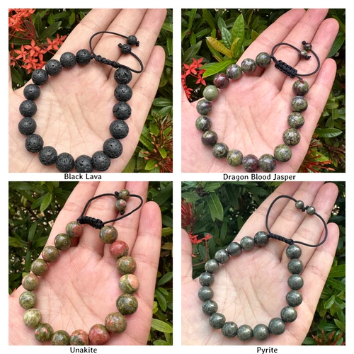 Grade A++ Edelstein Perlen verstellbar Armband 10 mm, echte Kristalle Armbänder - Bild 12 von 124