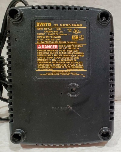 DEWALT DW9118 7.2V-14.4V NiCd Battery Charger Black Used - Picture 7 of 7