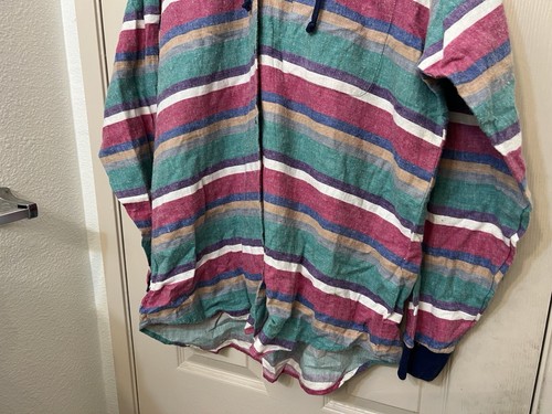 VINTAGE Impact Hoodie Mens XL Striped Sweater Pullover 90s Y2K NEW WITH TAGS - Picture 3 of 7