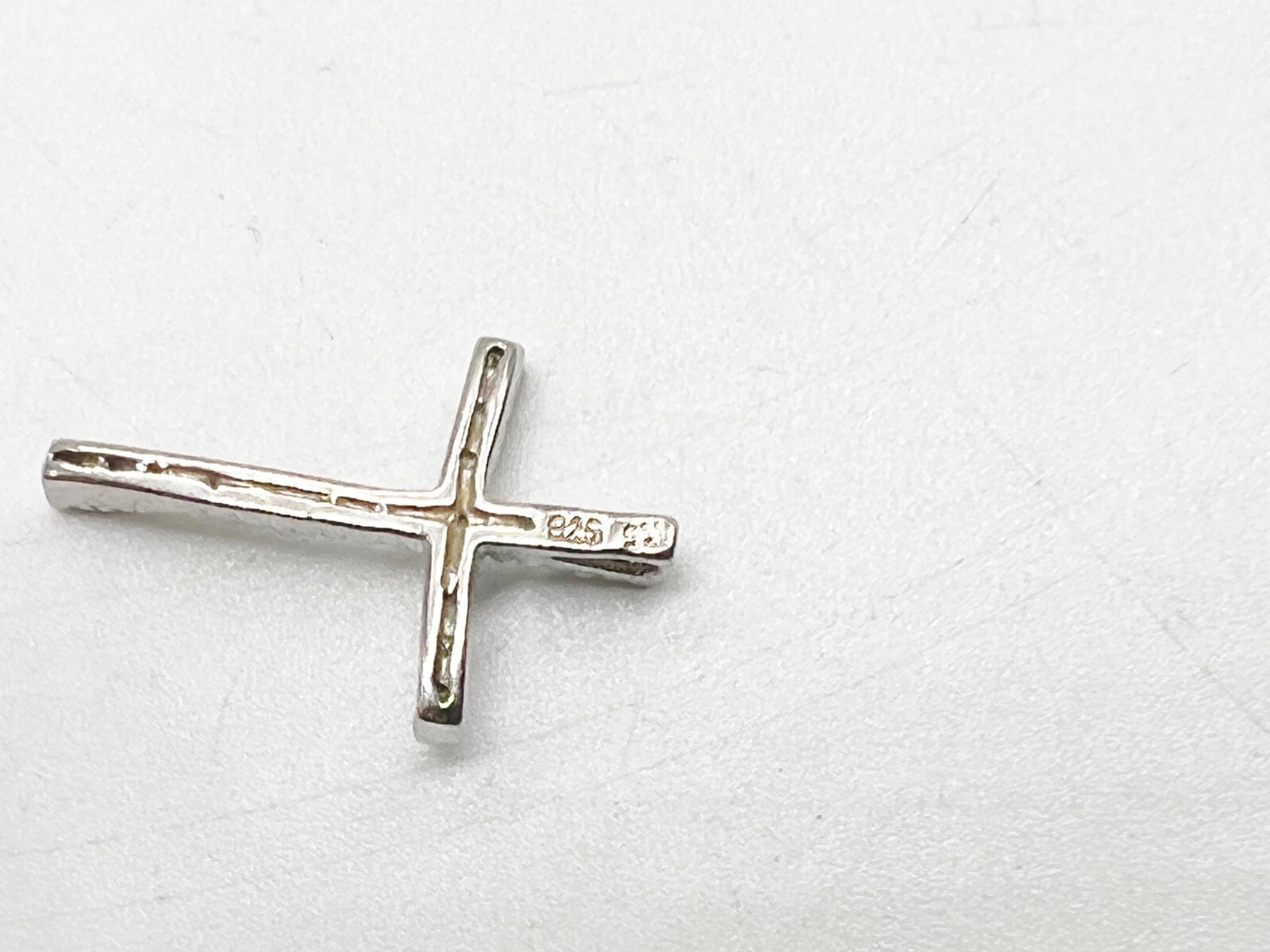 VINTAGE SOLID SILVER LADIES GEM SET RELIGIOUS CRO… - image 4