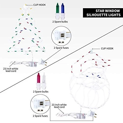 Pack de 2 siluetas de ventana de Navidad árbol y Santa Foto 4 de 4