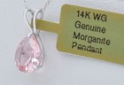 GENUINE 1.15 Cts MORGANITE PENDANT 14K WHITE GOLD - Free Appraisal Service - NWT — photo 4