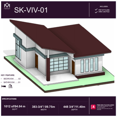 383 3/4'' x 448-3/4'' (09.75X11.40 m) A Frame Modern House - Plan Blueprint PDF