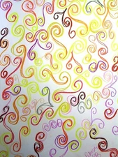 Silly Thoughts * C PETERSON * MODERN  DRAWING ILLUSTRATION * Happy Party Swirls