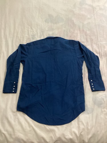 Vintage Tru-West Rockmount Ranch Wear Custom Fit Blue Shirt Pearl Snap - Bild 4 von 15