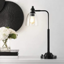Lighting Collection Rino Industrial Rustic Farmhouse Black Iron 23-Inch Bedroom