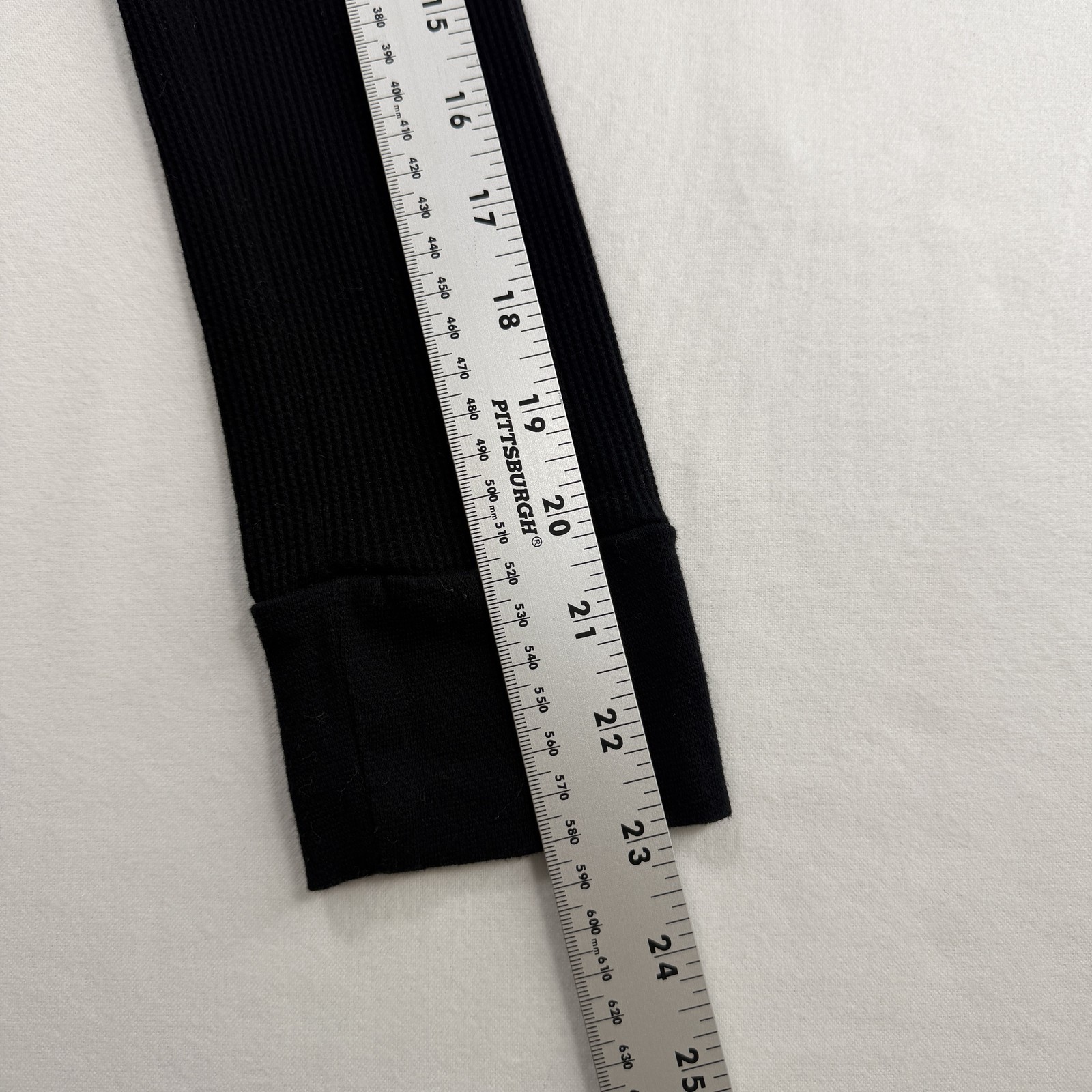 ACTIVE BASIC Women's Black Waffle Knit Thermal He… - image 4