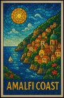 Amalfi Coast Mosaic Poster