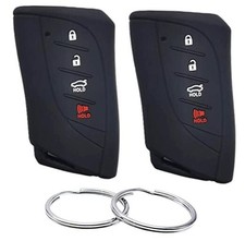 Silicone Rubber Key Fob Cover Compatible with Lexus 4 Buttons BLACK BLACK