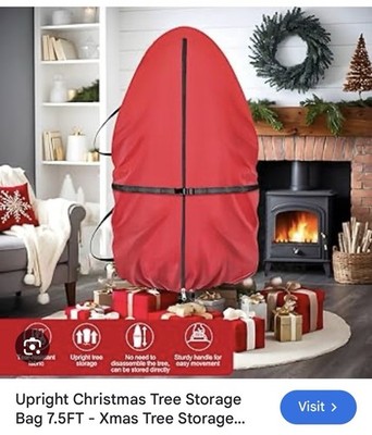Veronly Upright Christmas Tree Storage Bag/ For 7.5  Tree/Brand New/red