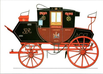 Holyhead London Royal Mail Mail Coach Illustration Continental Postcard A715