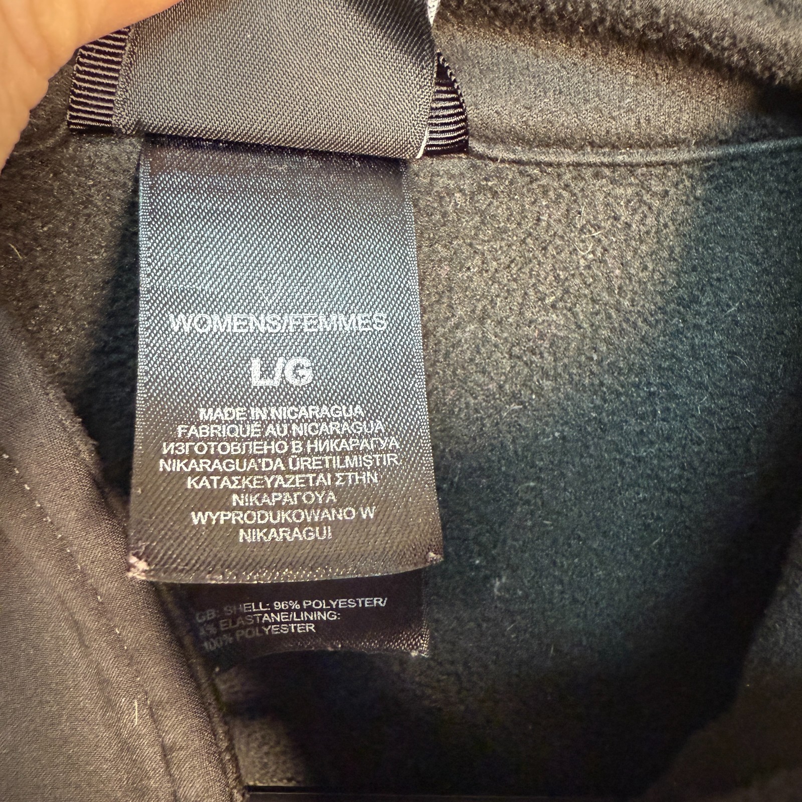 North Face neoprene apex jacket, fleece lined , womens size L  TrioTel logo Arm thumbnail 6