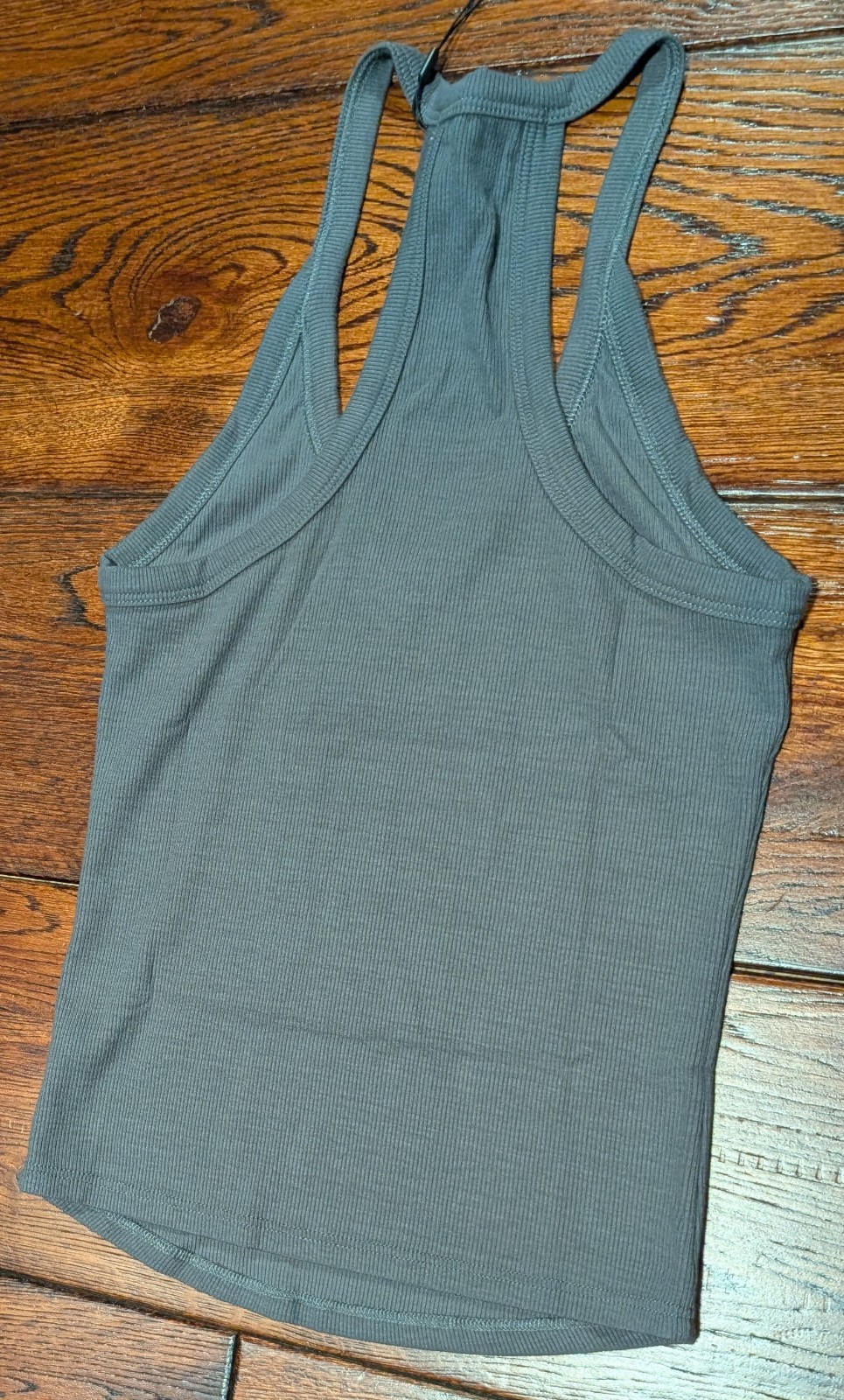 JOAH BROWN Women's V Neck Racerback Tank Ribbed Dark Grey - Size XS/S - NWT