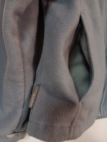 Chaqueta Columbia para mujer grande gris polar cremallera completa intercambio de núcleo - Imagen 9 de 12