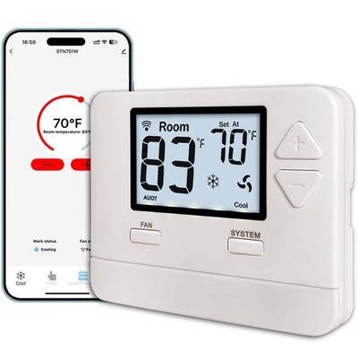 WiFi Thermostats for Home Single-Stage 1Heat/ 1Cool, APP Remote Control, 7-Da...