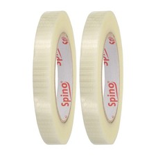 2 Rolls Filament Strapping Tape, 9/16"x54.7yd Fiberglass Mesh Packaging