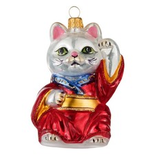Christbaumkugel Figur "Chinesische Katze" Christbaumschmuck Glas Weihnachten