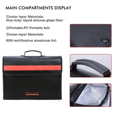 Fireproof Document Bag Große Kapazität Wasserdichte Safe File Storage Organizer